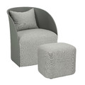 Armchair with Footstool Puri, grey