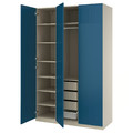 PAX / FYRUDDEN Wardrobe combination, grey-beige/blue, 150x60x236 cm