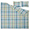 HÖSTGENTIANA Duvet cover and 2 pillowcases, multicolour/check, 200x200/50x60 cm