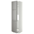 METOD High cab f fridge/freezer w 2 doors, white, Bodbyn grey, 60x60x220 cm