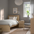 MALM Bed frame with mattress, white stained oak veneer/Valevåg firm, 90x200 cm