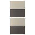 MEHAMN 4 panels for sliding door frame, dark grey/beige, 100x236 cm