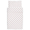 BARNDRÖM Duvet cover 1 pillowcase for cot, heart pattern/white red, 110x125/35x55 cm