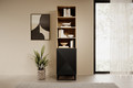 Shelving Unit Bookcase Asha 50cm, metal legs, artisan/matt black