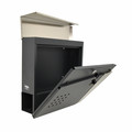 Modern Wall-Mount Letterbox, Anthracite/Silver, 370x370x105mm