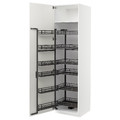 METOD High cabinet with pull-out larder, white/Vallstena white, 60x60x220 cm