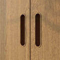 PAX / TONSTAD Wardrobe combination, grey-beige/oak veneer glass, 250x60x236 cm