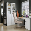 MALM/MILLBERGET / BILLY/OXBERG Desk and storage combination, and swivel chair white/beige