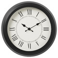 NUFFRA Wall clock, low-voltage/black, 25 cm