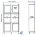 BESTÅ Storage combination w glass doors, white Sutterviken, Sindvik white clear glass, 120x42x202 cm