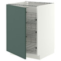 METOD Base cabinet with wire baskets, white/Aspudden dark grey-green, 60x60 cm
