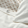 BANDKNIPPE Duvet cover and pillowcase, white/beige, 150x200/50x60 cm