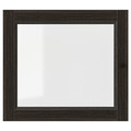 OXBERG Glass door, dark brown oak effect, 40x35 cm