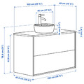 HAVBÄCK / TÖRNVIKEN Wash-stnd w drawers/wash-basin/tap, beige/white marble effect, 102x49x79 cm
