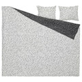BJÖRKGRÅMAL Duvet cover and 2 pillowcases, black white/dotted, 200x200/50x60 cm