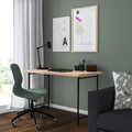 LAGKAPTEN/SPÄND Desk, white stained oak effect/black, 120x60 cm
