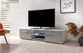 TV Bench Moon 140, white/high-gloss grey, LED