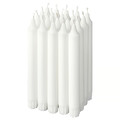 JUBLA Unscented chandelier candle, white, 19 cm, 20 pack