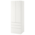 SMÅSTAD / PLATSA Wardrobe, white white/with 3 drawers, 60x57x181 cm