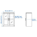BRIMNES Cabinet with doors, glass, white, 78x95 cm