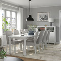 STRANDTORP / BERGMUND Table and 8 chairs, white/Ramna light grey, 150/205/260 cm