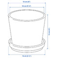 CITRUSFRUKT Plant pot with saucer, in/outdoor yellow-brown, 12 cm