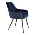 Armchair with Metal Legs Harbo, dark blue/black