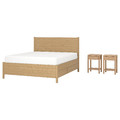 TONSTAD Bedroom furniture, set of 3, incl bed storage/oak veneer, 140x200 cm