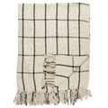 Blanket Bedspread Cotton 150x120cm, beige-black
