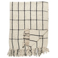 Blanket Bedspread Cotton 150x120cm, beige-black