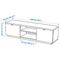 BYÅS TV bench, high-gloss white, 160x42x45 cm