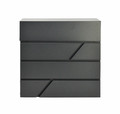 Modern Wall-Mount Letterbox, Black, 370x370x105mm