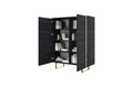 Two-Door Cabinet Verica 120 cm, charcoal/gold legs