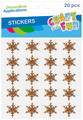 Glitter Star Sticker Decorations, Gold, 20 pcs