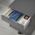 ALEX Drawer unit on castors, dark grey/black, 36x50 cm