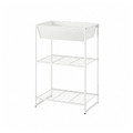JOSTEIN Shelving unit with container, in/outdoor/wire white, 61x40x90 cm