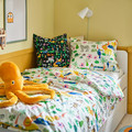 NATTHÄGER Duvet cover and pillowcase, multicolour/jungle, 150x200/50x60 cm