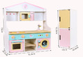 Pastel Wooden Kitchen Large Playset with Accessories & Light 3+