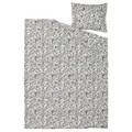 RODGERSIA Duvet cover and pillowcase, grey/white, 150x200/50x60 cm