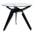 Dining Table Troy 90cm, transparent/black