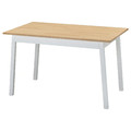 PINNTORP Table, light brown stained/white stained, 125x75 cm