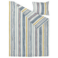 NATTSLÄNDA Duvet cover and pillowcase, stripe pattern/multicolour, 150x200/50x60 cm