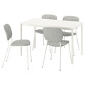 VIHALS / VIHALS Table and 4 chairs, white white/white Tibbleby beige-grey, 125x74 cm