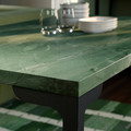 SKÅLSTA Table, dark grey-green marble effect/straight black-grey, 140x80 cm