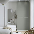 PAX / REINSVOLL Wardrobe combination, white/grey-green, 100x60x236 cm