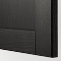 METOD Base cabinet/pull-out int fittings, black/Lerhyttan black stained, 30x61.6x88 cm