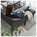 GLOSTAD 2-seat sofa with chaise longue, Knisa dark grey