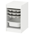TROFAST Storage combination with box/trays, white grey/white, 34x44x56 cm