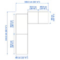 PAX Corner wardrobe, white, Reinsvoll grey-green, 210/160 x 236 cm
