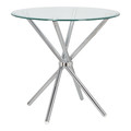 Dining Table Ufo 90cm, transparent/chrome